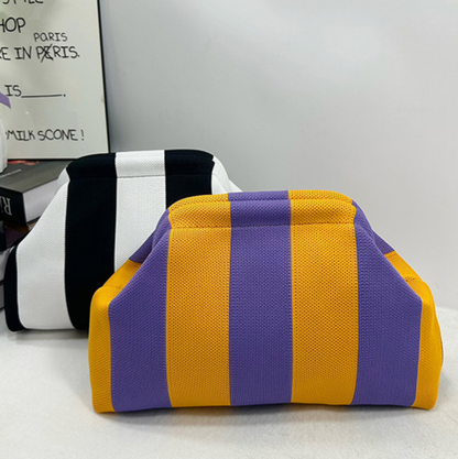 Woodland Color-block Striped Knit Tile Clutch in Various colors