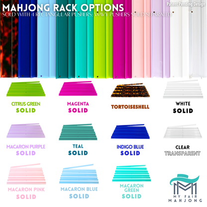 MAHJONG RACKS | Premium Acrylic | 4 Racks + 4 Pushers: Solid Macaron Green
