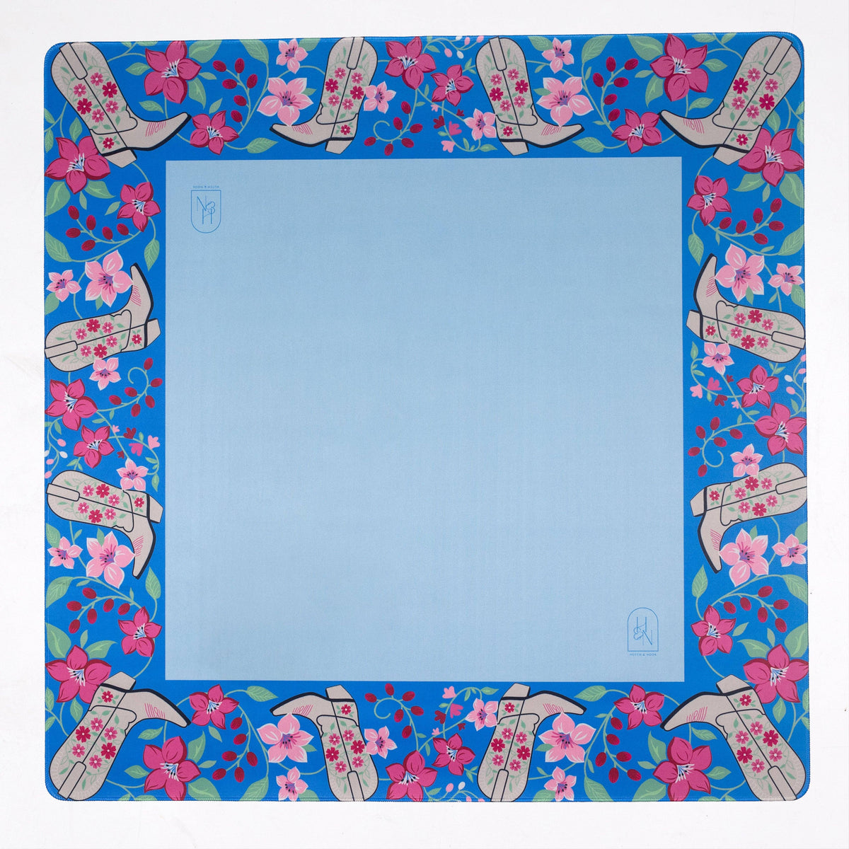 Mahjong Mat - Blue Cowboy Boot