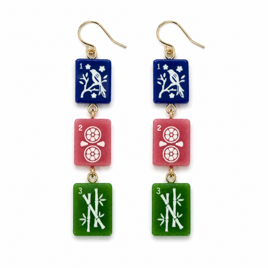 Ellison+Young Mahjong Triple Tile Drop Earrings