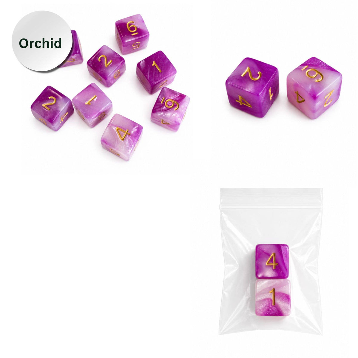 Pearl Dice Mahjong Specialty Dice Gift Ready: Orchid