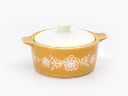 Pyrex-Inspired Butterfly Gold Casserole Ceramic Trinket Box