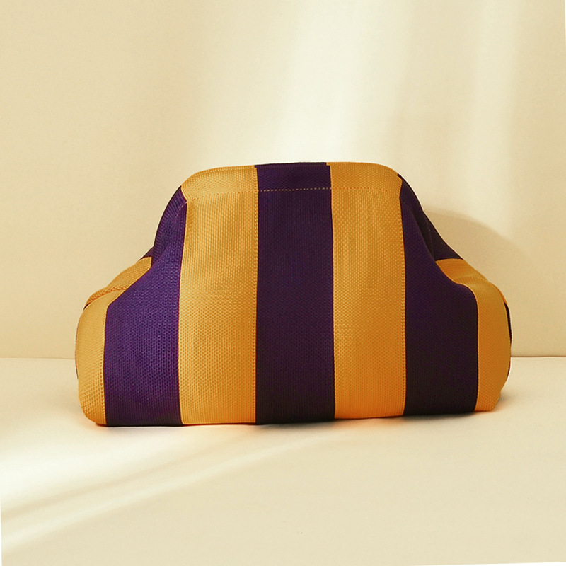 Woodland Color-block Striped Knit Tile Clutch in Various colors