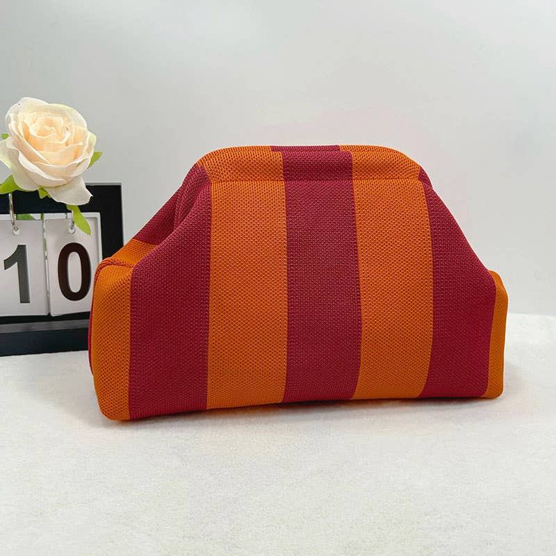 Woodland Color-block Striped Knit Tile Clutch in Various colors
