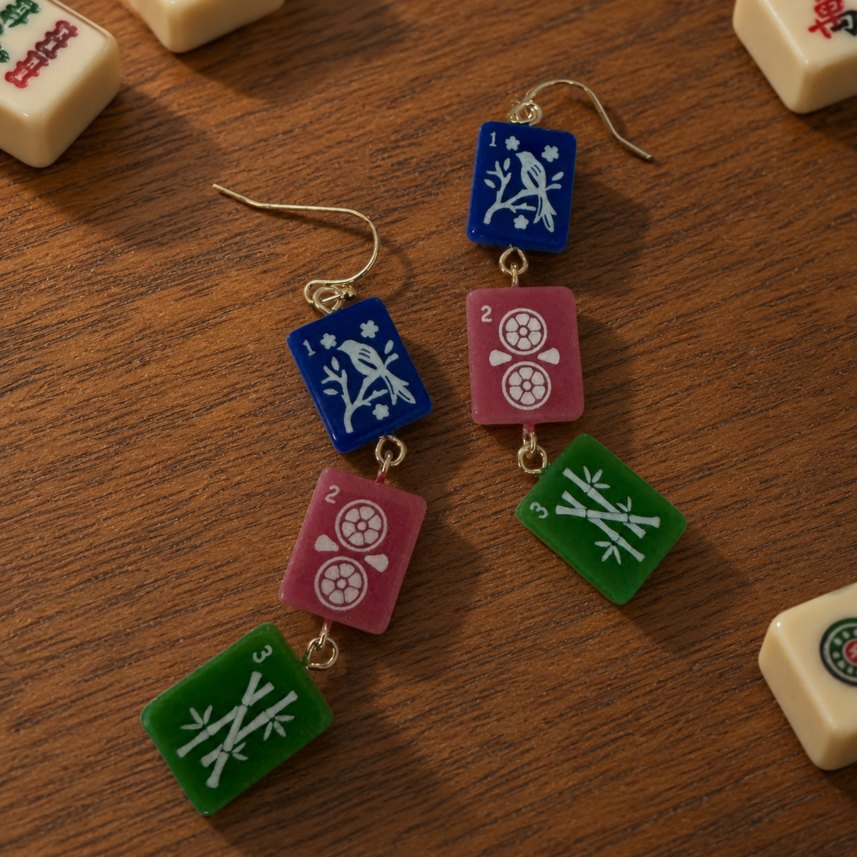 Ellison+Young Mahjong Triple Tile Drop Earrings