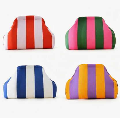 Woodland Color-block Striped Knit Tile Clutch in Various colors