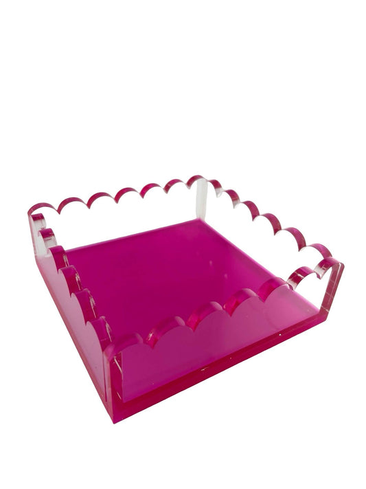Cocktail Napkin Holder, Scalloped/Pink