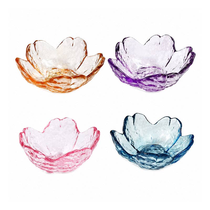 Glass Flower Dice Holder for Mahjong – Mahjong Accessory : Aqua Mist