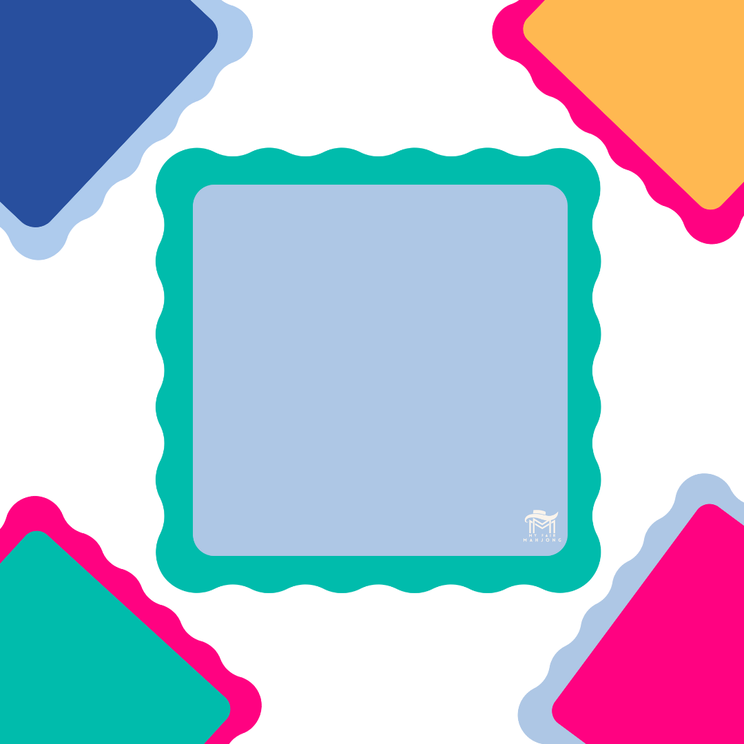 MAHJONG MAT  |  Color Wave  |  31" x 31": Green Center- Pink Scallop