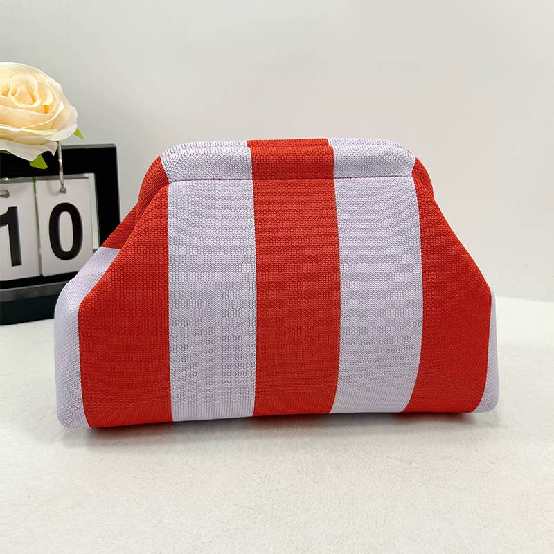 Woodland Color-block Striped Knit Tile Clutch in Various colors