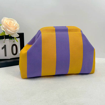 Woodland Color-block Striped Knit Tile Clutch in Various colors