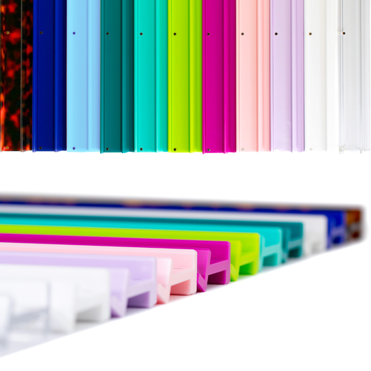 MAHJONG RACKS | Premium Acrylic | 4 Racks + 4 Pushers: Transparent Clear