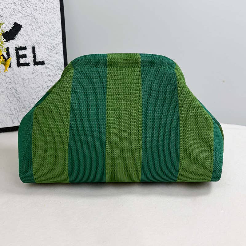Woodland Color-block Striped Knit Tile Clutch in Various colors
