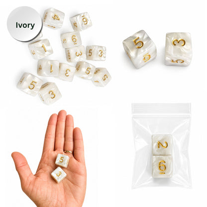 Pearl Dice Mahjong Specialty Dice Gift Ready: Ivory