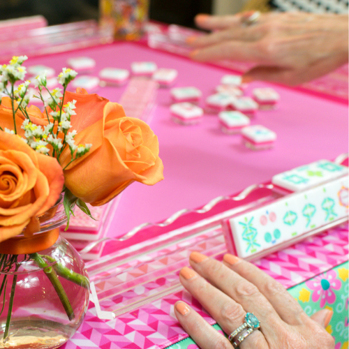 MAHJONG MAT  |  Prism  |  33" x 33": Prism Pink